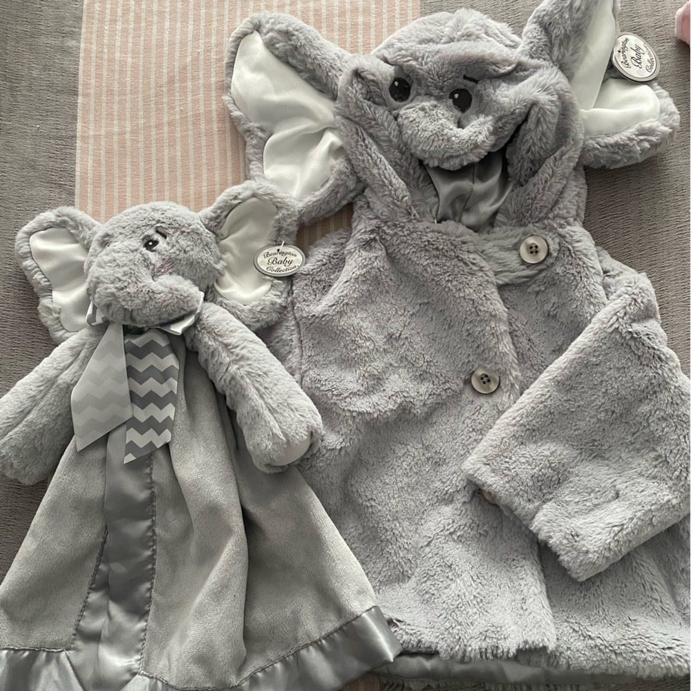 Bearington Baby Collection Elephant Coat and Snuggler Set